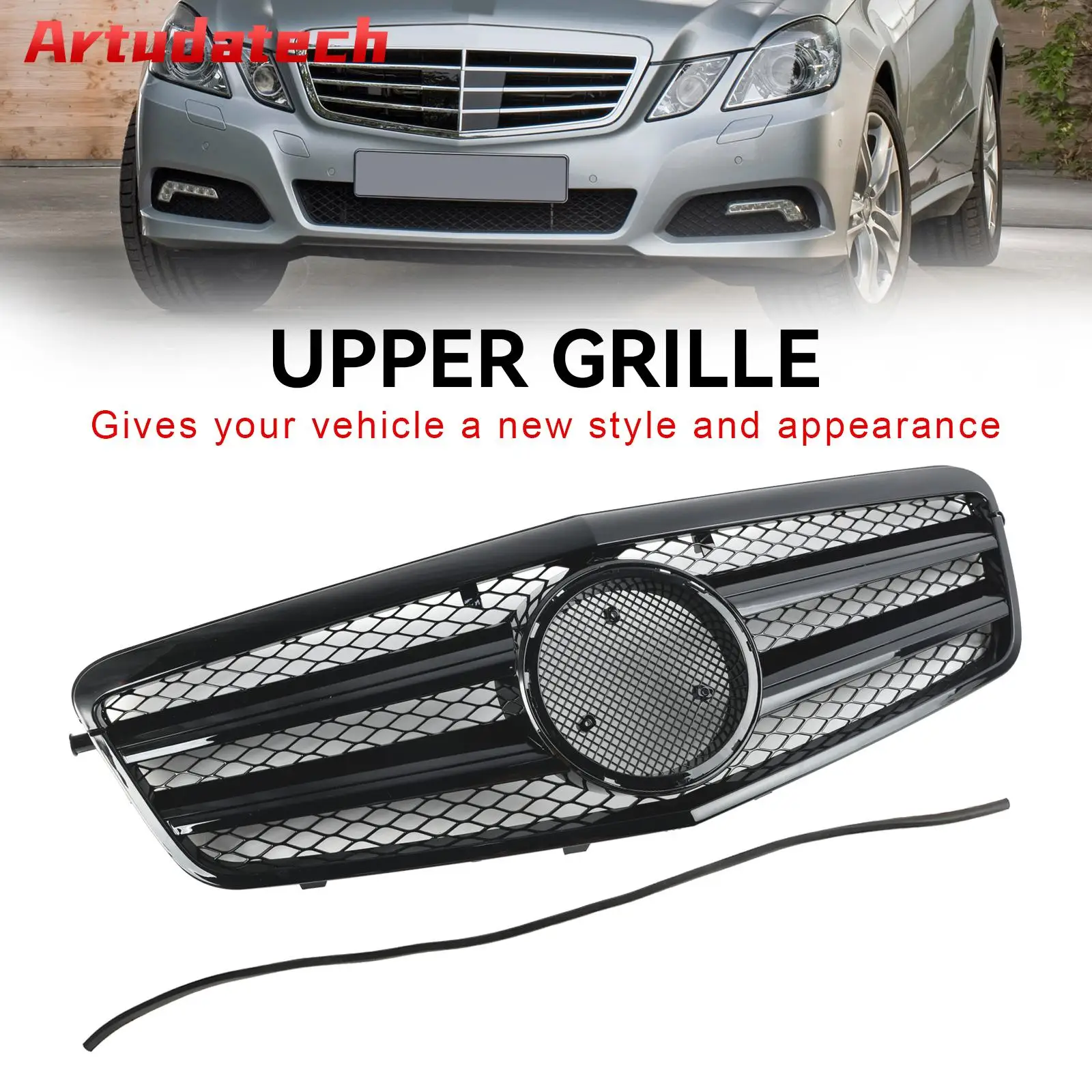 Artudatech Front Bumper Grille Grill Fit Mercedes Benz E Class W212 E350 E550 2010 2011 2012 2013