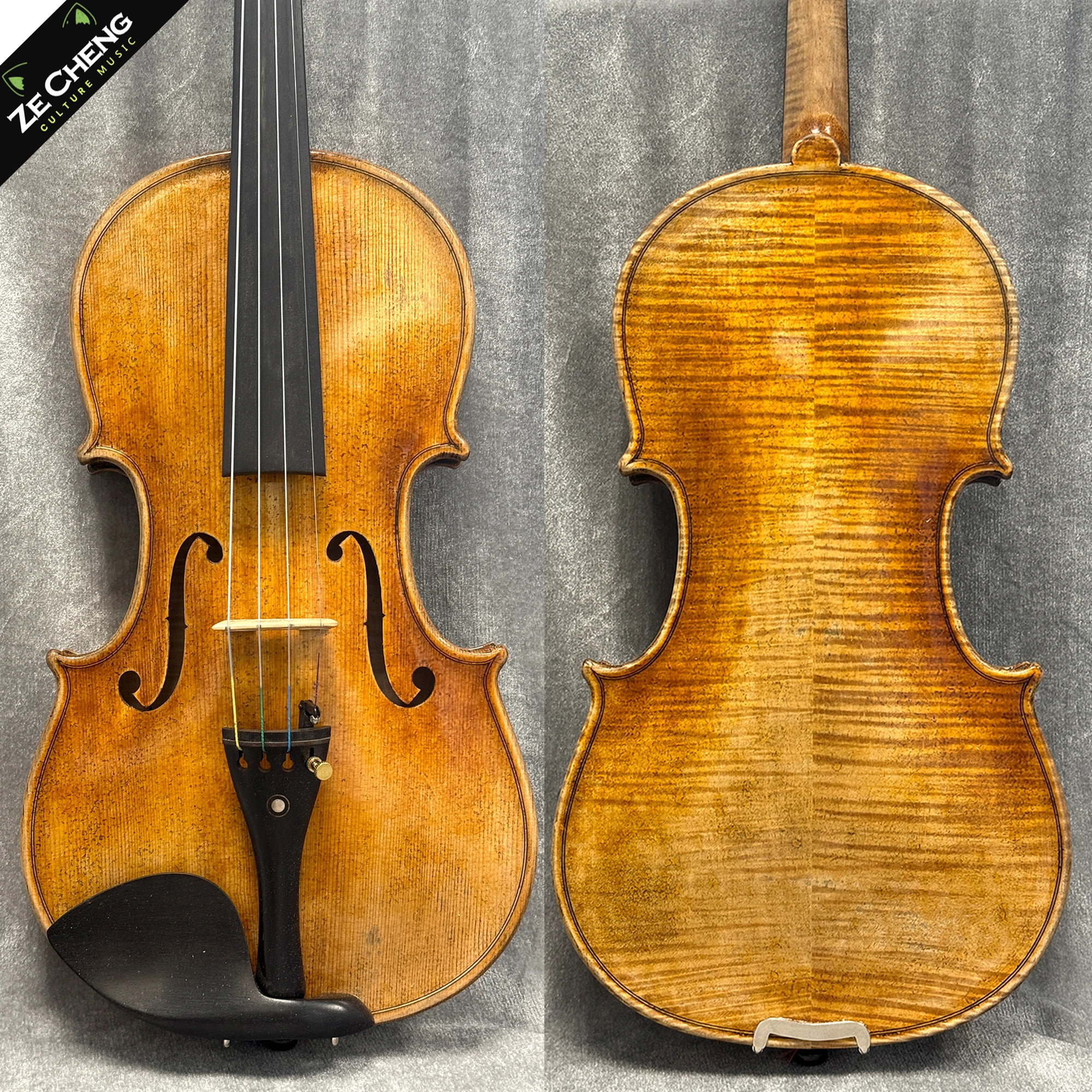 4/4 Violin Stradivarius 1716 Copy Vintage Solid Wood Professional Violin Ebony Fittings Professional Performance Violin