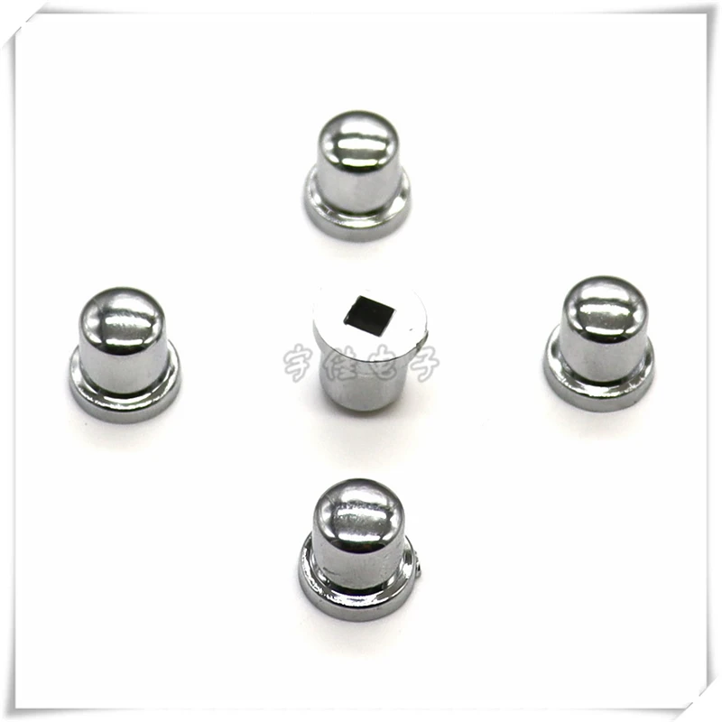 10PCS Electroplating Button Cap 8*10mm Square Hole 3.2*3.2MM Tact Switch Button Cap Plastic Electroplating Silver Cap