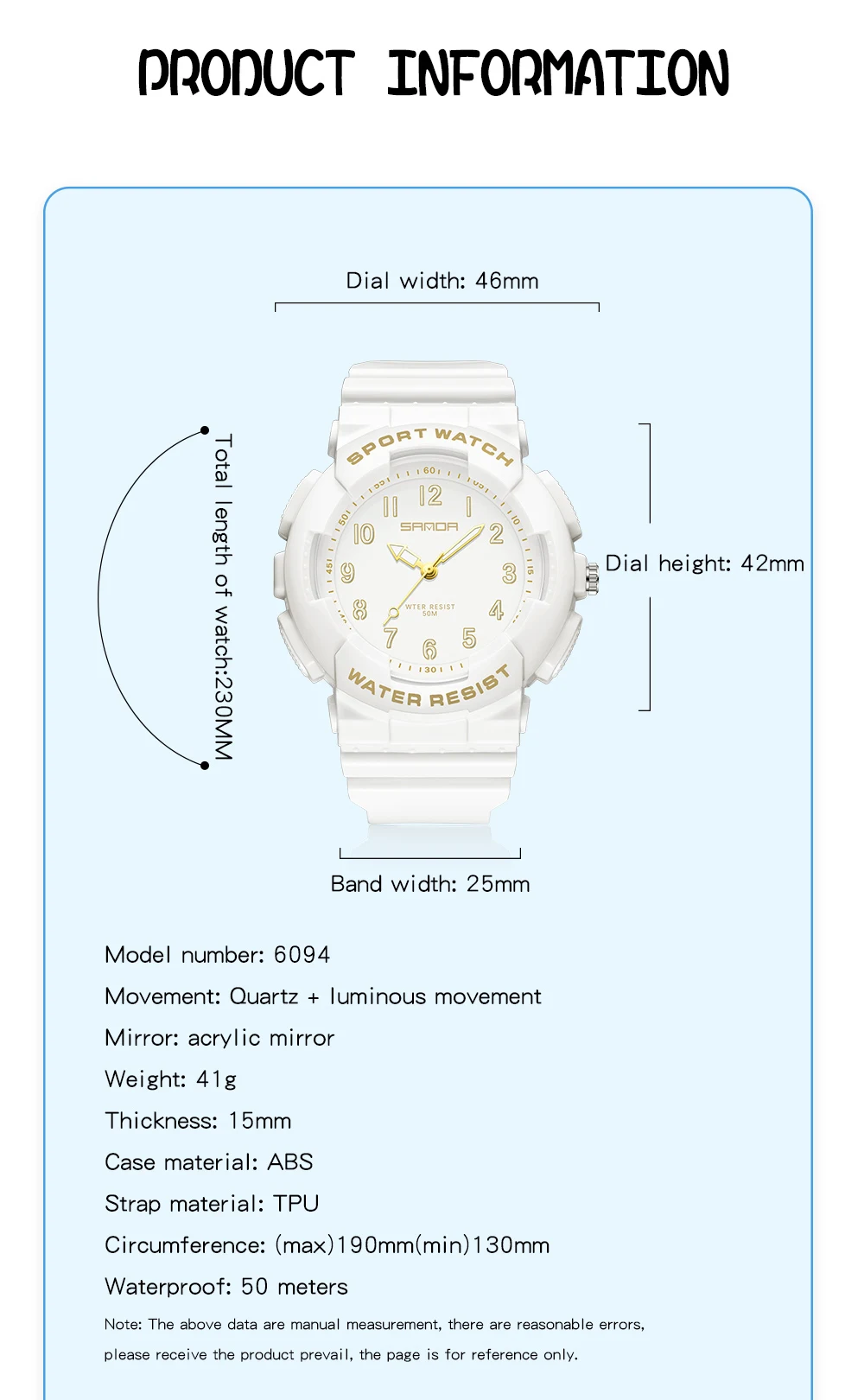 2023 New Watch Youth Student Fresh Electronic Sanda 6094 Watch Digital Fashion Versatile Waterproof Female Student Watch