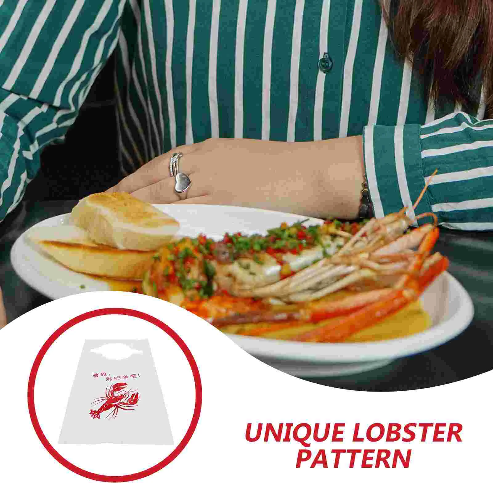 100 Pcs Baby Bib Lobster Bibs for Women Adult Eating Scarf Folding Clothing Protector Elderly