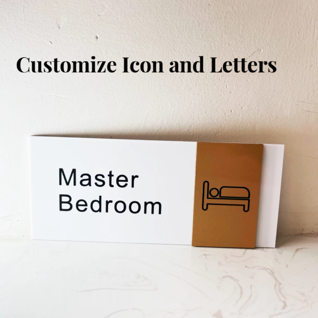 Acrylic Modern Door Plate Office Sign Customize Title Room Number Personal Name Notice Letter for Apartment Restaurant Hotel