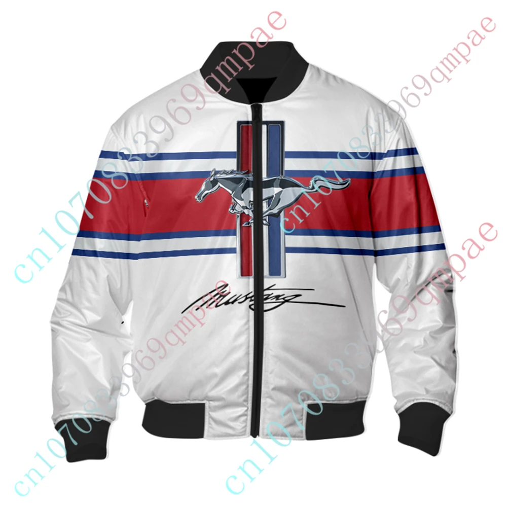 Mustang Jackets For Men's Clothing Bomber Jacket Harajuku Parkas Windbreaker Techwear Baseball Uniform Thick Coats Custom Logo