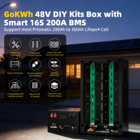 DIY 48V Kit Box with JK 16S 200A Smart BMS LiFePO4 Battery Case 51.2V DIY Kits 280AH 300AH 320AH 340AH 360AH BT LCD Assemble Box