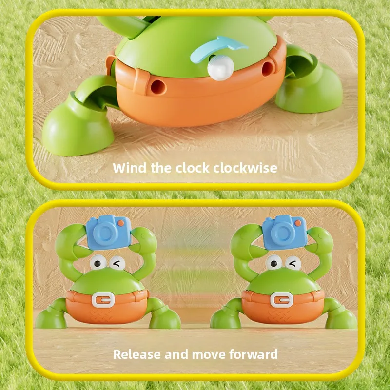 Mainan Anak-Anak Berbentuk Kamera Kepiting yang Lucu dan Berputar, Mainan Anak-Anak yang Diatur dengan Jarum Jam