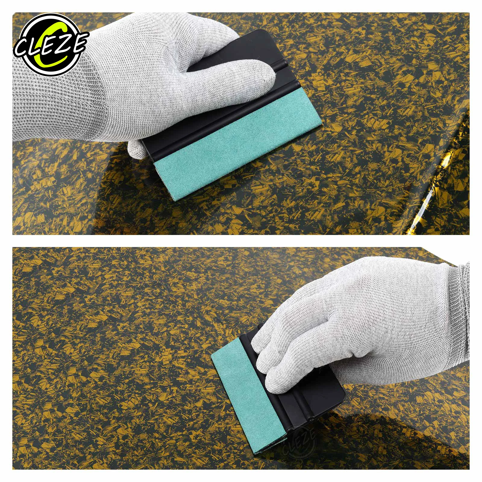 CLEZE for Car Vinyl Wrap PPF Window Tint Film Installation with Suede Felt Plastic Squeegee Tools Auto Accessories