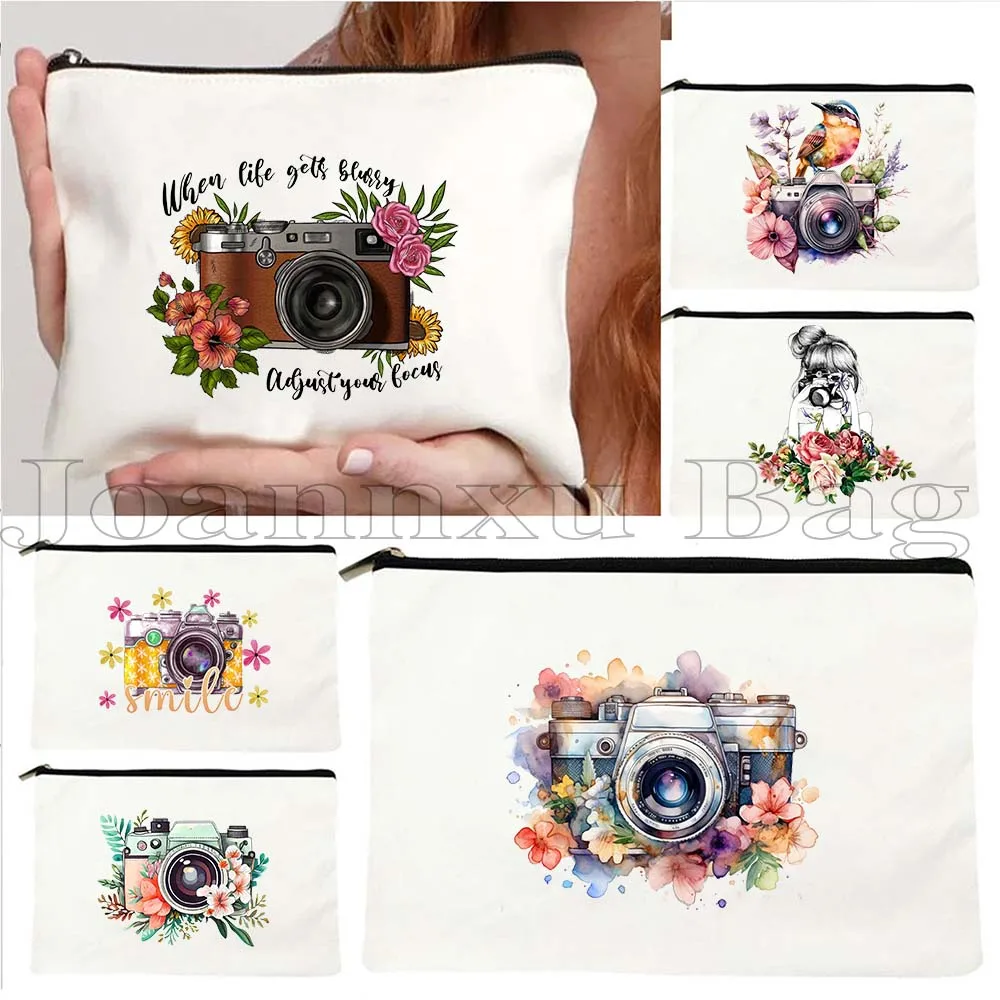 camera-floral-menina-borboleta-passaro-girassol-presentes-bonitos-flor-lona-saco-de-cosmeticos-maquiagem-saco-de-toalete-lapis-caso-bolsa-com-ziper
