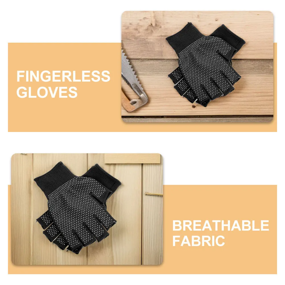 8 pares de guantes antideslizantes sin dedos para trabajo, transpirables, medio para jardinería, tareas industriales al aire libre, hombres y mujeres