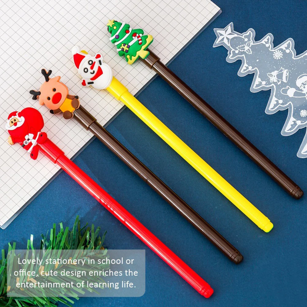 

20pcs Christmas Gel Premium Neutral Pens Creative Novelty Pens for Kids School Office Santa Reindeer Snowman Design