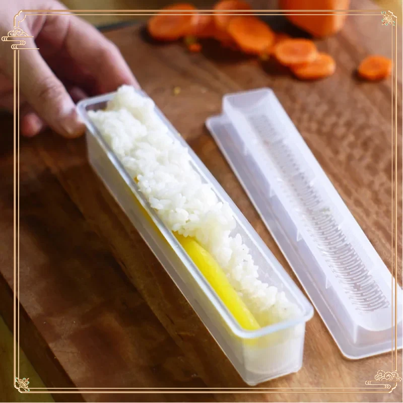 Rollo fino de sushi, algas marinas, arroz al vapor, comida japonesa, molde en rollo de arroz y verduras, manual DIY, juego de herramientas portátiles de comida japonesa coreana