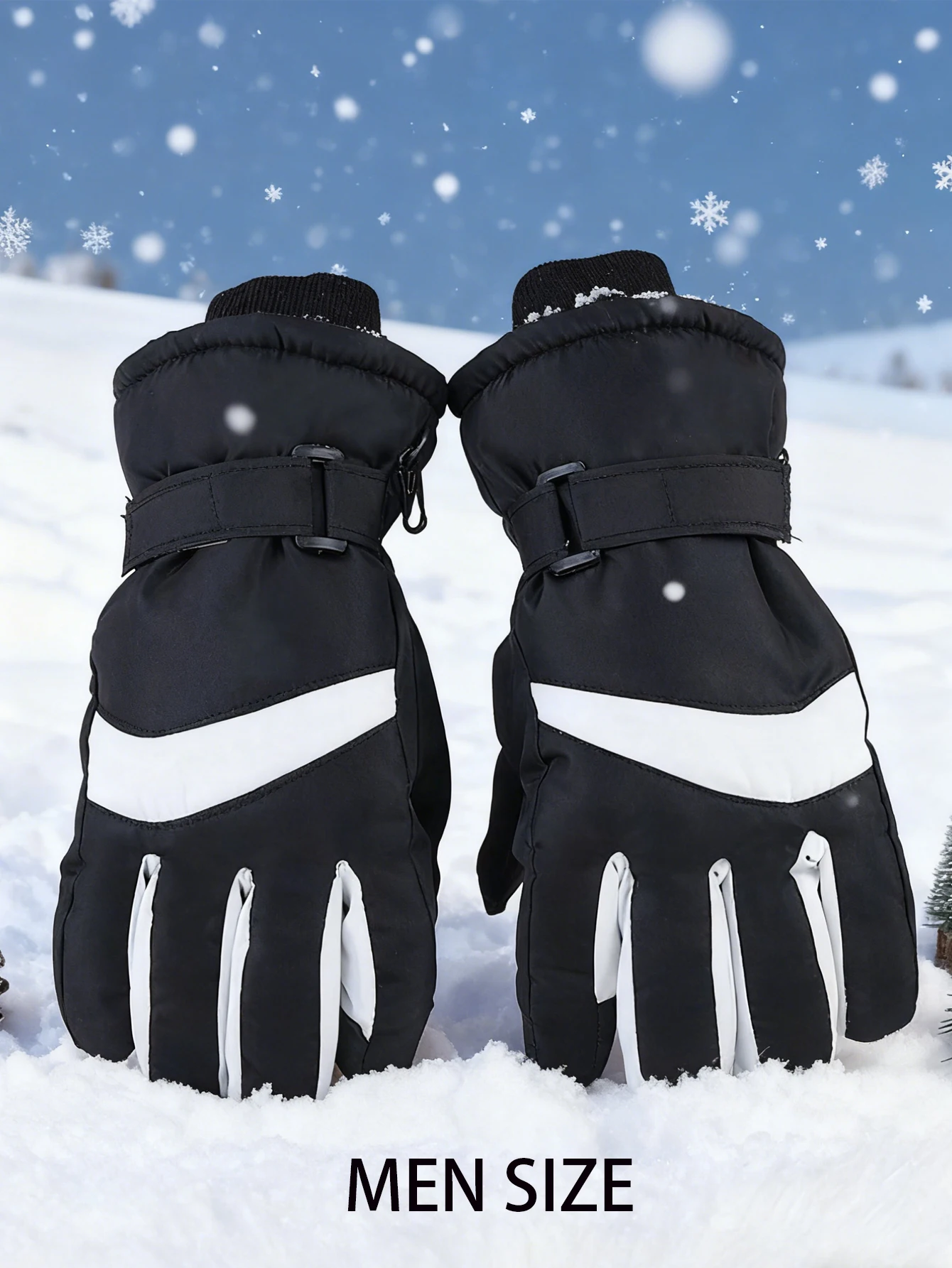 

Touch Screen Ski Gloves, Outdoor Sports Gloves, Winter Fleece-Lined Thickened Cycling Gloves, Electric Vehicle Cold-Proof, Windproof and Waterproof Gloves, Unisex