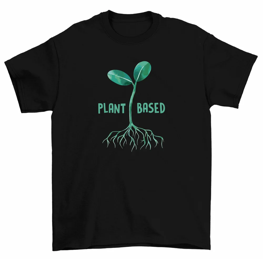 Plant Based Sprout Vegetarian T-Shirt Men Women High Quality 100%Cotton Short Sleeve