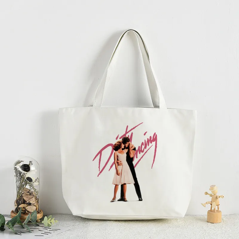 Dirty Dancing Hip Hop Canvas Tote Woman Harajuku Casual ToteBag Shopping Handbag for Girls