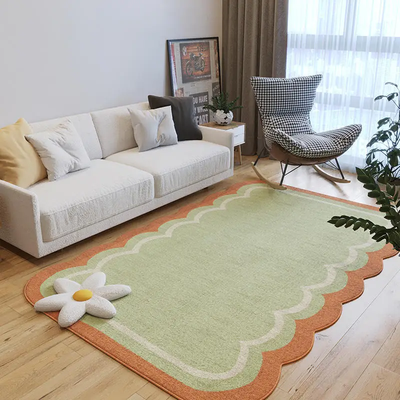 

Living Room Simple Fresh Pastoral Style Carpet Irregular Sofa Floor Fluffy Non Slip Carpets Bedroom Room Tatami Large Area Rug