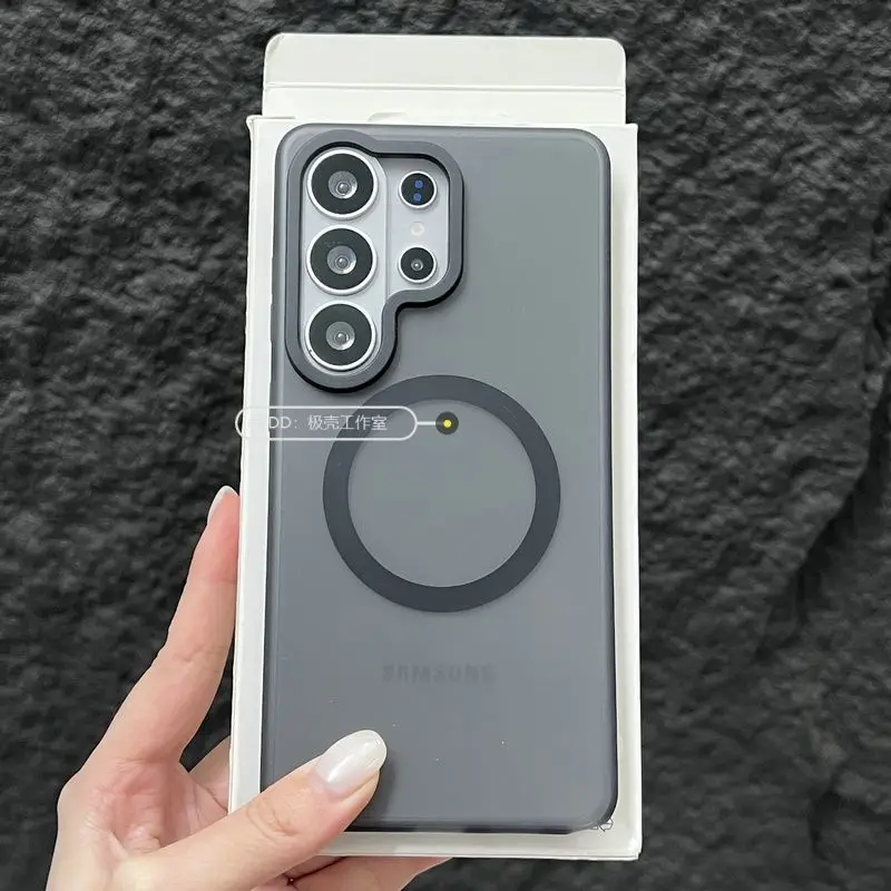 

Case For Samsung Galaxy S26 Ultra Luxury Matte Acrylic Magnet Back Cover For Magsafe Wireless Charging Bumper Funda