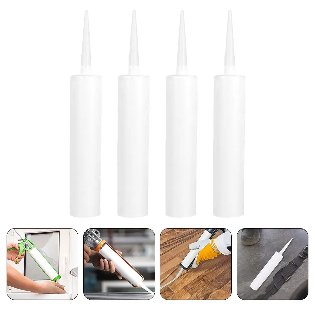 

4pcs Empty Caulking Tubes Reusable Fillable Sealant Dispenser For Home Repair Latex Epoxy Grouting Tile Cracks Refillable Caulk
