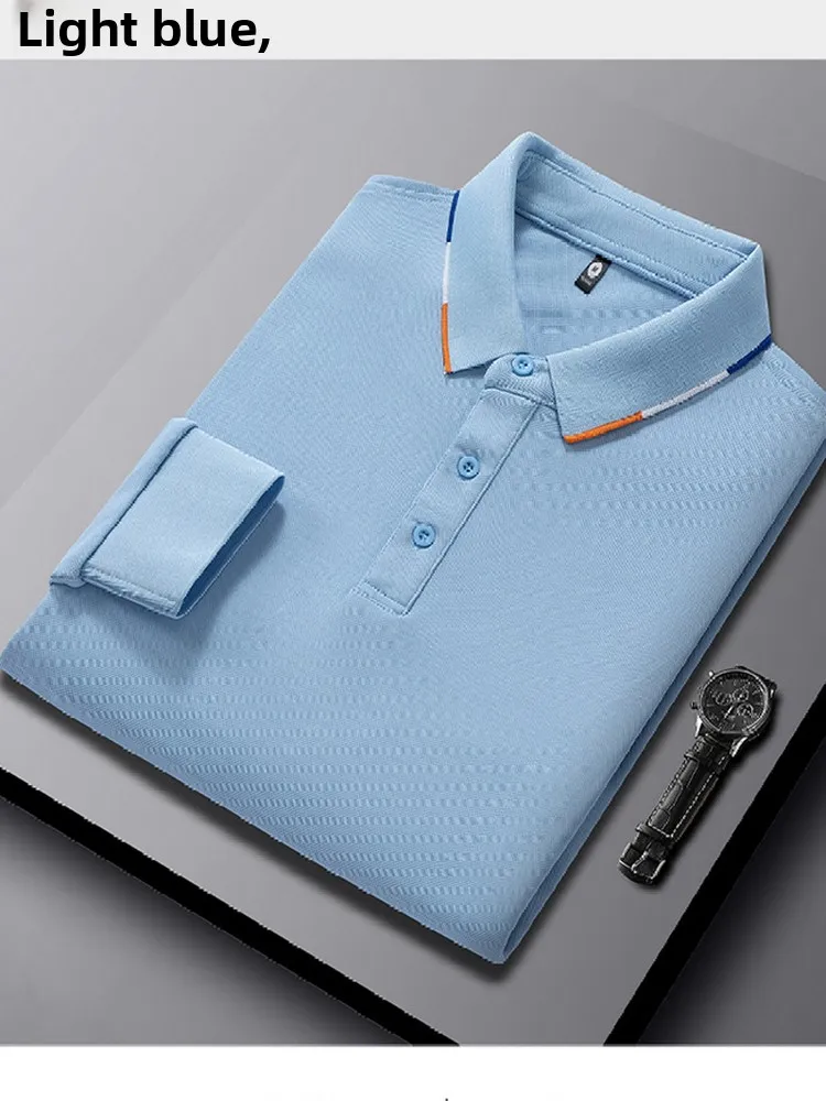 

Faionable irt Casual Long Sve Flip-Collar Breathable Inner Wear Men's Autumn Spring Lightweight Luxury T-irt