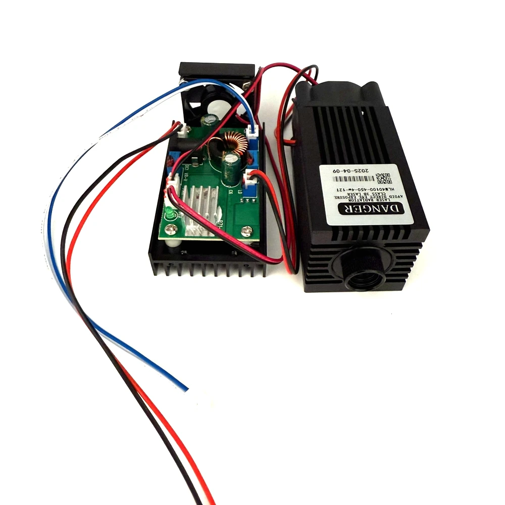 Powerful 445nm 450nm 2w/4w Blue Engraving Laser Dot Module 12VCooling Fan Driver