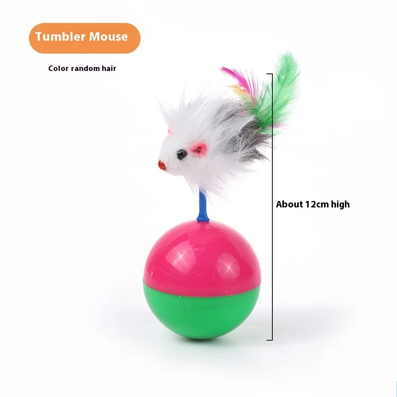 Cat Toy Little Mouse Little Mouse Rustling Sound Plush Fabric Colorful Feathers Teasing Cat Self Pleasure Relieving Boredom Tool