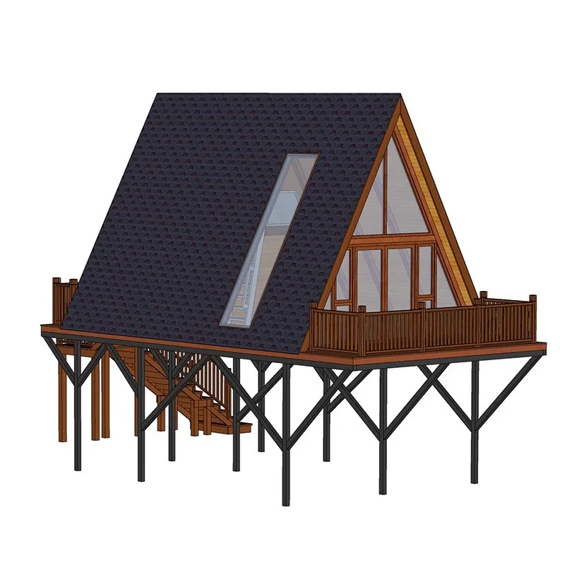 

Triangular wooden house mobile assembly homestay wooden house small apartment villa landscape garden wood