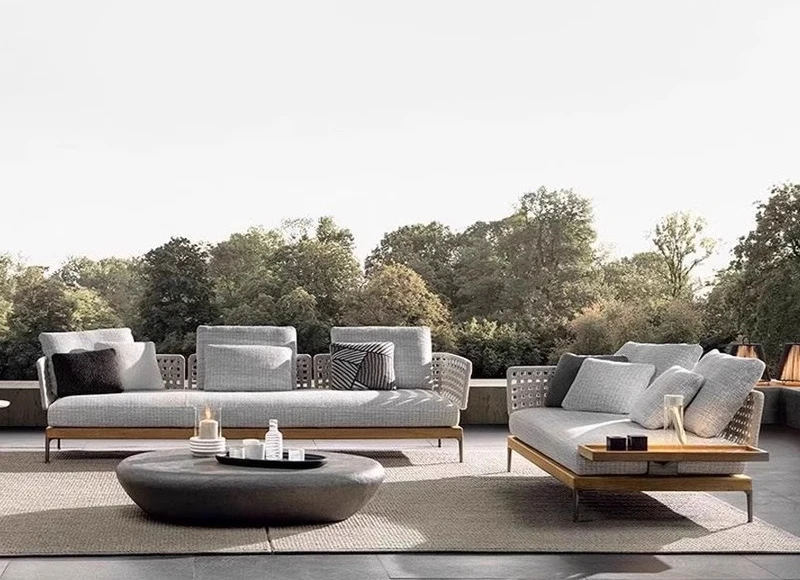 في الهواء الطلق أريكة الروطان فناء الترفيه في الهواء الطلق شرفة شرفة فندق مقاوم للماء الشمس مصمم كرسي الروطان #1