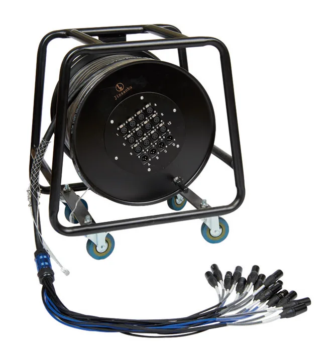 Exact Cables Professional 20/24/32CH XLR Microphones Audio Link Stage Box With Wheel 30M To 50M For OEM