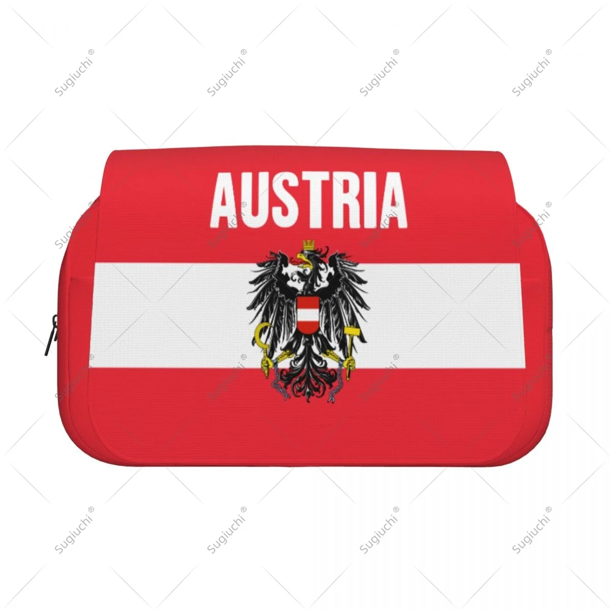 Pencil Case Scissors Bags 3D Austria Flag Double-layer Oxford Cloth Stationery Storage Pen Box Case