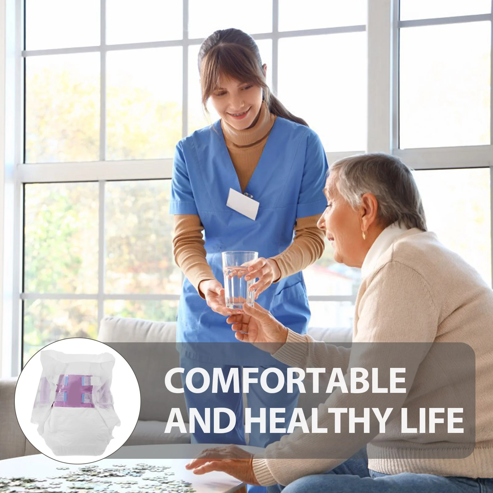 10pcs Adult Diaper for Elderly Incontinence Simple Adjustable Disposable Briefs Aged Care Diapers Comfortable Design