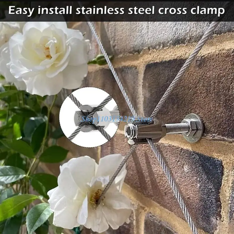 N5KC 52 Inch Stainless Steel Garden Climbing Wire Rope Heavy Duty Corrosion Resistant Outdoor Support