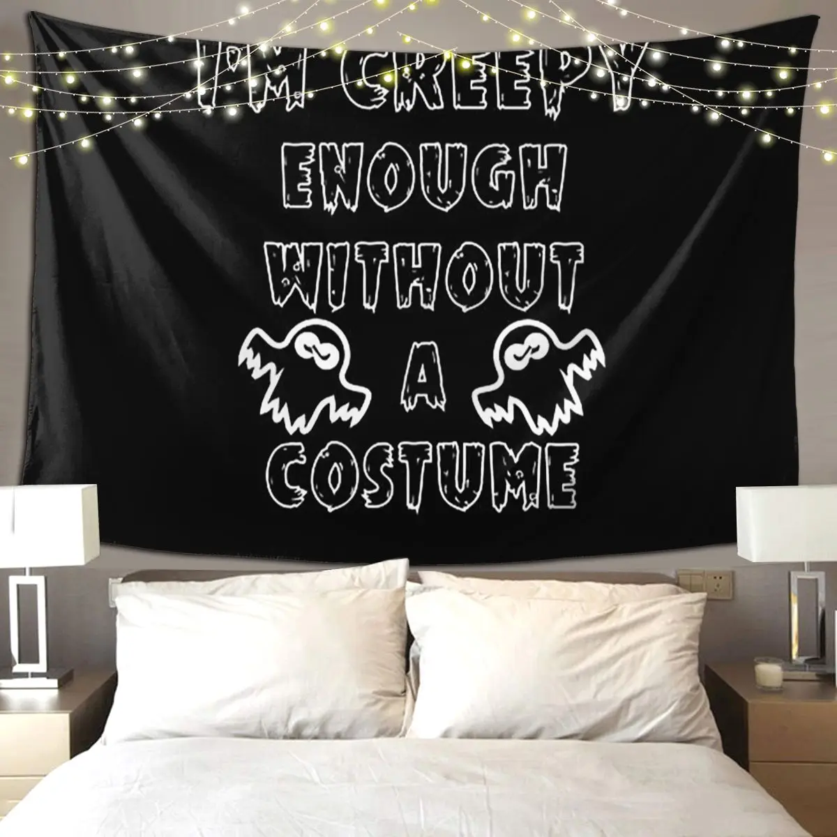 I'm Creepy Enough Without A Costume Tapestry Art Wall Hanging Aesthetic Home Decor Tapestries for Living Room Bedroom Dorm Room