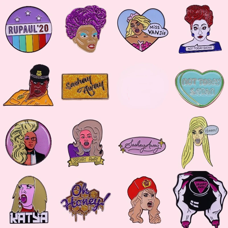 Fun TV Show Enamel Pins Custom Talk Show Drag Contest Brooches Luxury Copper Lapel Badges Fashion Jewelry Gift Drop Shipping