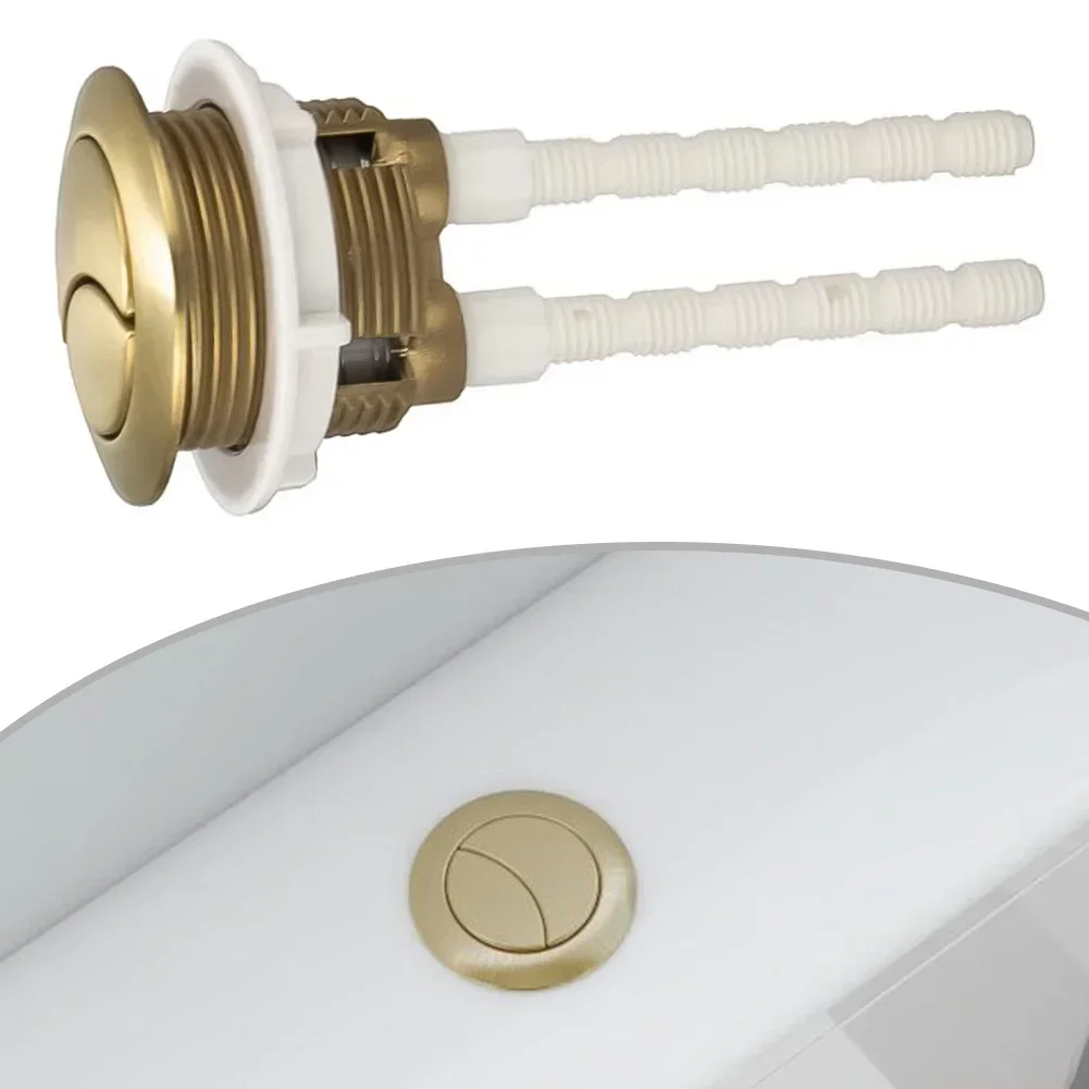 1pc 38mm Brushed Brass Gold Close Coupled Toilet ABS Round Flush Cistern Button Valve Bathroom Accessories