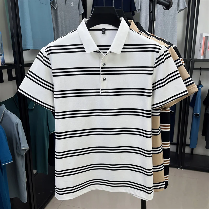 Summer New Style Men's Felt Shirt Family POLO Collar Short Sleeve