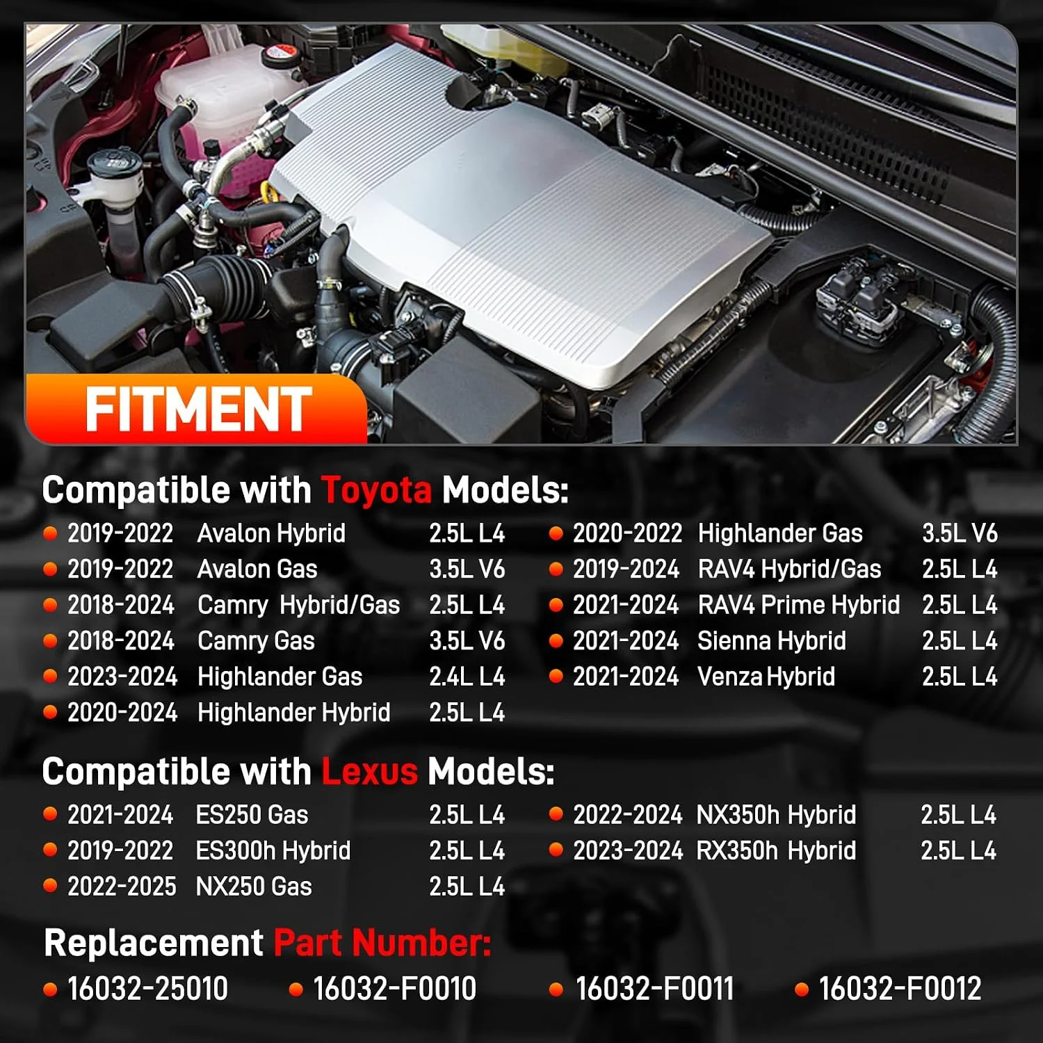 16032-25010 Elektrische Motorwasserpumpe mit Dichtung, kompatibel mit Toyota Camry, Avalon, RAV4, Sienna 2018-2024 – Detail 5