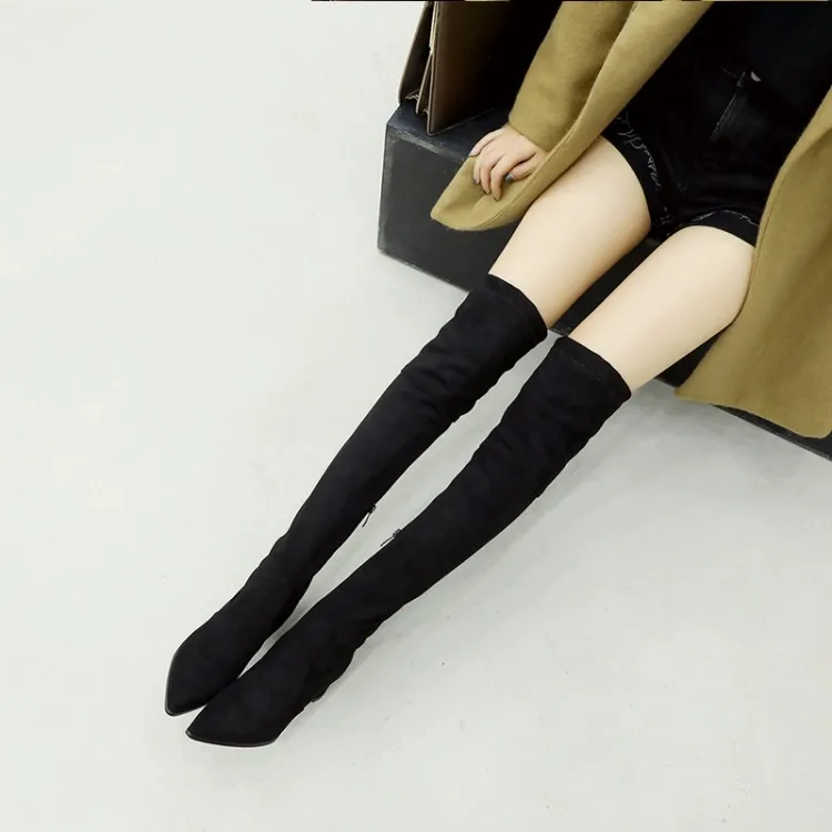 Big Size 9 10 11-17 thigh high boots knee high boots over the knee boots women ladies boots	shoes woman winter boots women Pure