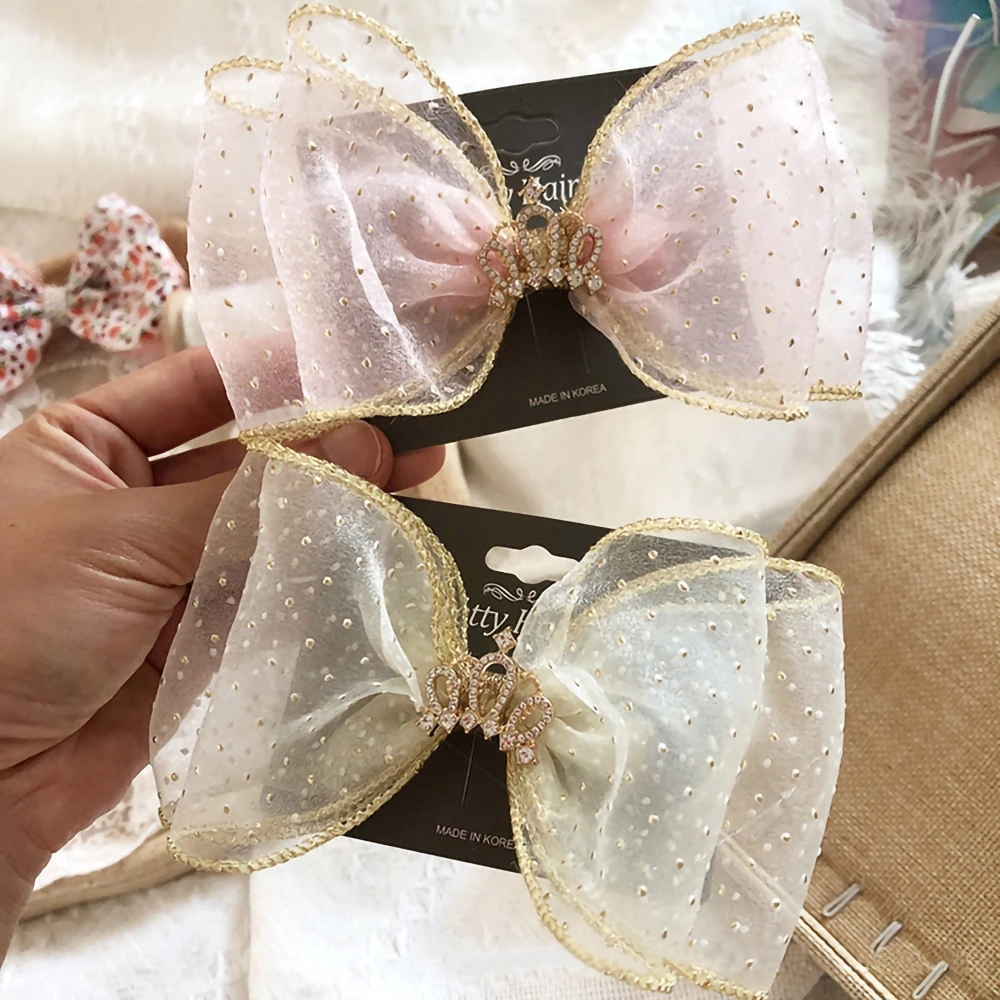 Width 7cm,Gauze Ribbon,Pure Color,With Golden Dot,DIY Handmade Bow Tie Hairpin Materials,Gift Flower Bundle Packaging Decor Lace