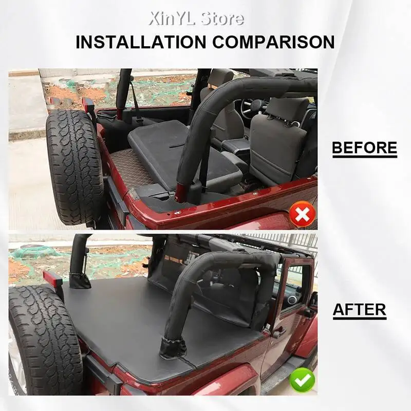 Car Trunk Separation Mat Pet Isolation Cover for Jeep Wrangler JK 2-Door 2007-2017 Oxford Cloth/Leather Accessories