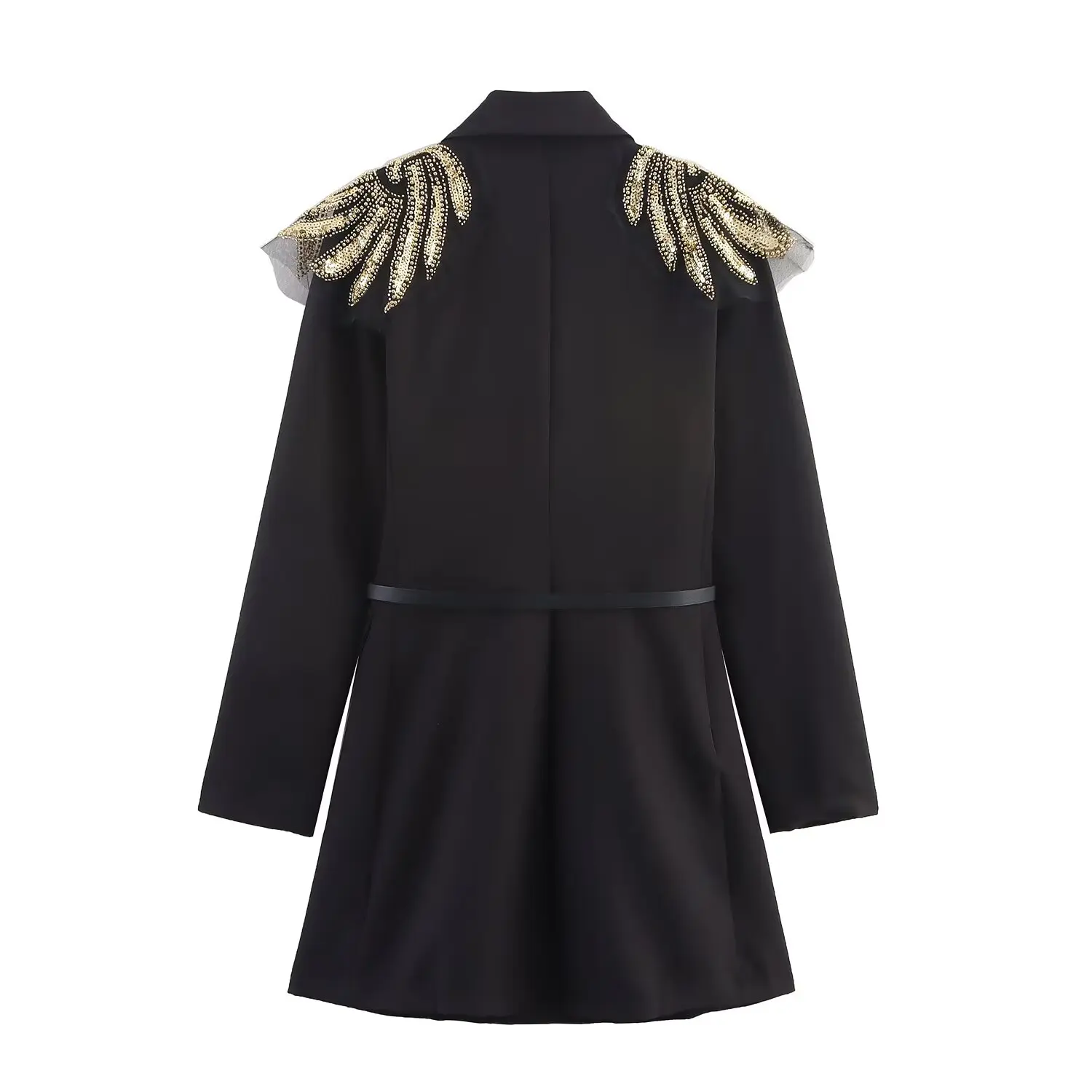 エレガントな秋の女性用スーツスカート、ウエストシェイプ、通勤スタイル、長袖、Hライン、ポリエステル繊維、カジュアルファッション