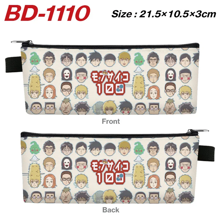 Mob Psycho 100 tas penyimpanan Pensil portabel kartun Anime tas alat tulis siswa