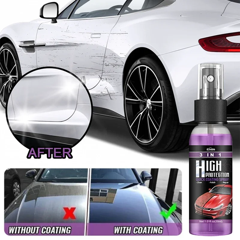

30ml Car Cleaning Agent Coating Spray Paint Scratch Repair Remover Nano Ceramic Coating Polishing Spraying Wax Auto Accessories