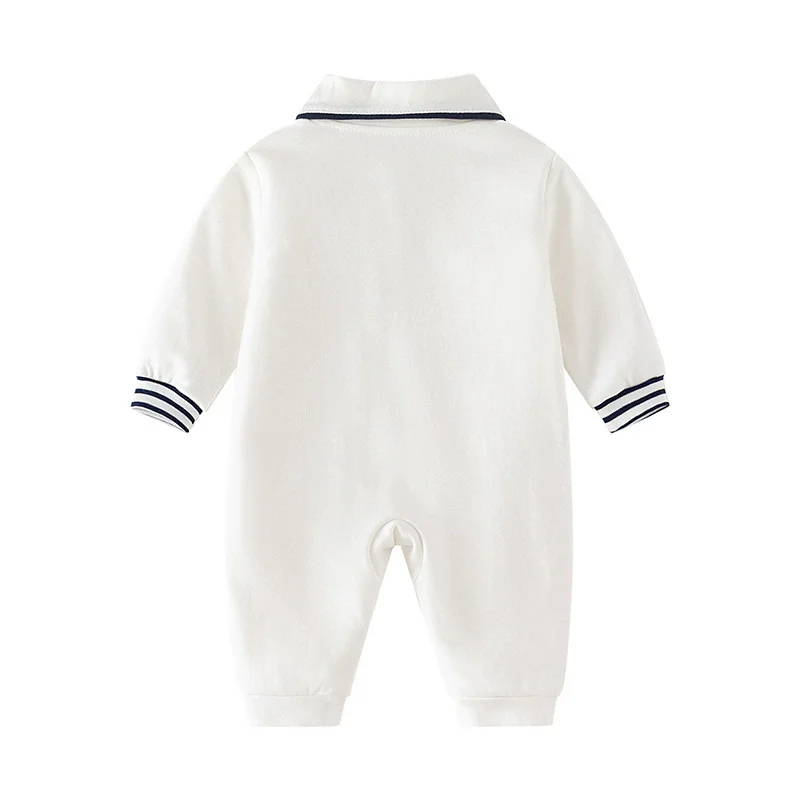 Baby Gentleman Bow Tie Romper 0-18 Months Long Sleeve Cotton Jumpsuit Newborn Formal Outfit Infant Birthday Party Bodysuit