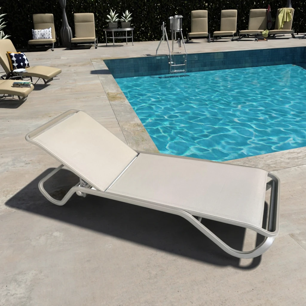 

Aluminum Sunbed Furniture Outdoor Beach Poolside Sun Lounger Chaise Lounge Chair for Sale