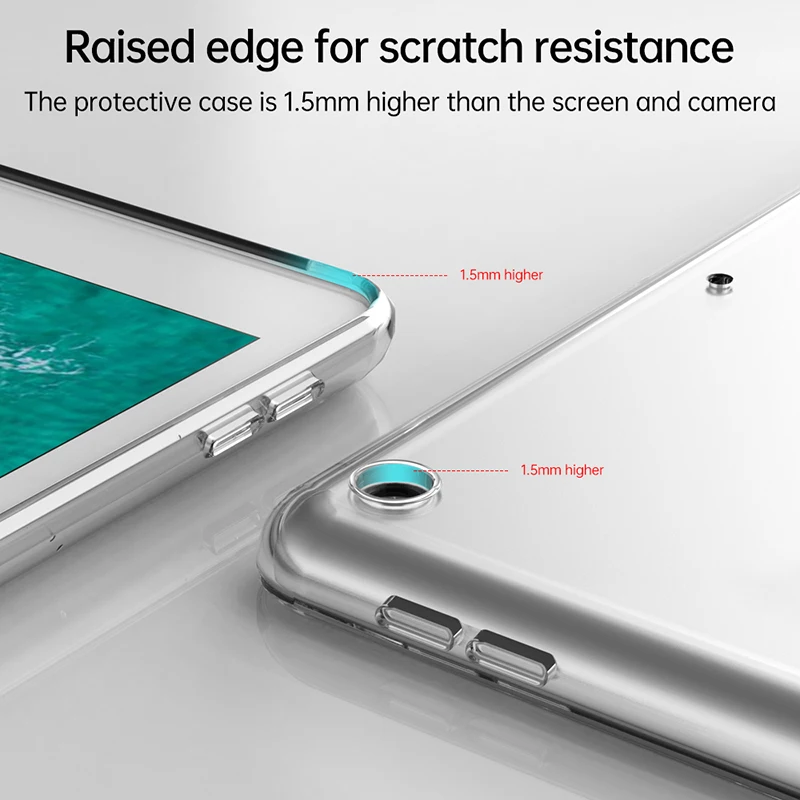 TPU Transparent Silicone Case For Apple iPad 10th 9th 8th 7th Mini 6 5 Air 5 4 3 2 1 Pro 11 12.9 2022 2021 2020 Shockproof Cover