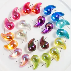 FishSheep Trendy Colored Clear Chunky Dome Waterdrop Earrings for Women Acrylic Teardrop Hoop Earrings Lightweight Jewelry Gifts