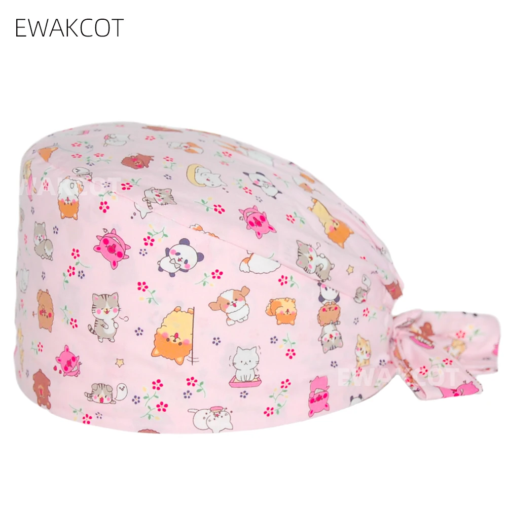 

Unisex Bouffant scrub cap cotton medical hospital doctors surgical hats woman man nurse caps high quality soft head caps