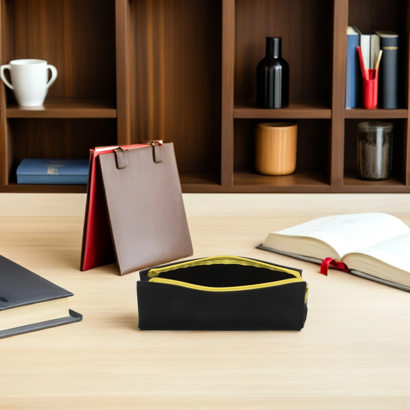 

PU Pencil Case Large Capacity Minimalist Zipper Pen Pouch for College Students School Pencil Holder Pen Case