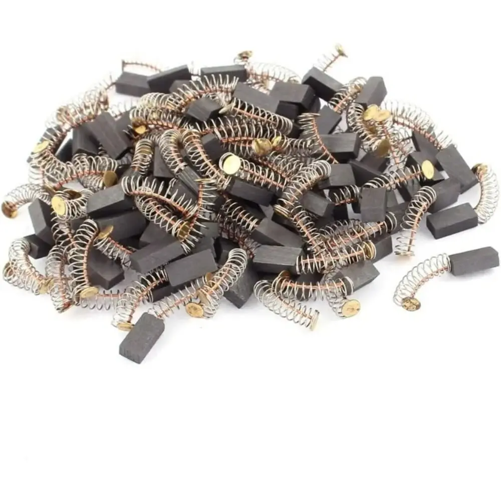 50Pcs Heavy-Duty Power Tool Carbon Brushes 5 Models with Metal Base Carbon Brush Replacement Kit Electric Motor Carbon Brushes