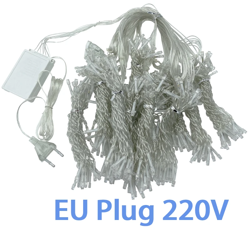 110V US Plug Curtain Light LED Icicle String Light Connectable New Year 2025 Garland 3x1/3x2/3x3/6x3m Christmas Decorations 2025
