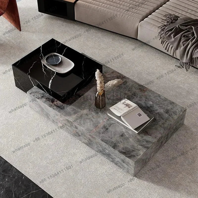 Natural Marble  Light Luxury High-End Villa Minimalist Nordic Imported Cloud Jade Cari Ice Jade Luxury Stone Table