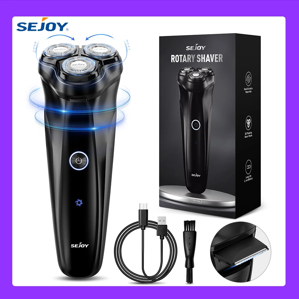 

SEJOY Portable Clean Razor Men USB Electric shaver Powerful Beard Electric Razor Rechargeable Waterproof shaving Machine